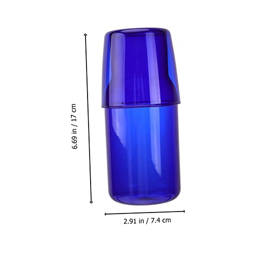Set de vasos y jarra de vidrio color azul 500 ml miniatura 3