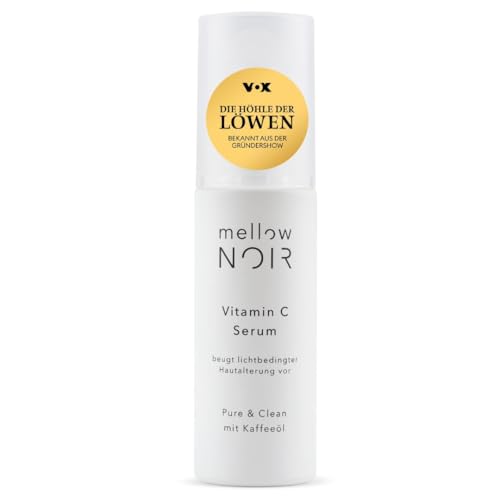 mellow NOIR Sérum de vitamina C, 30 ml, previene el envejecimiento de la piel causado por la luz, suero facial antienvejecimiento con vitamina C, cosmética natural vegana certificada para el cuidado