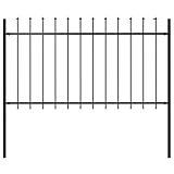 vidaXL Valla de Jardín con Puntas de Lanza Acero Cercado de Metal Paneles Valla Barrera Perimetral Segura Ocultación Decorativa Estable Negro 1.7x1m