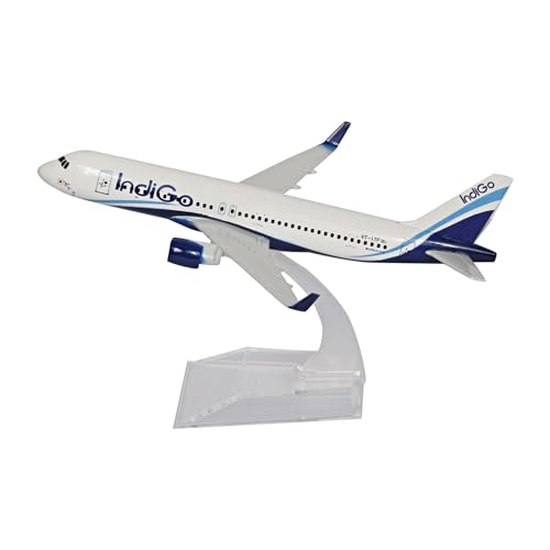 Image of ARTVARKO Aeroplane Indigo Airways Airlines Scale Model Die Cast Metal Aircraft Highly Detailed Replica Gift For Aviation Enthusiasts 16 Cm, For Kid