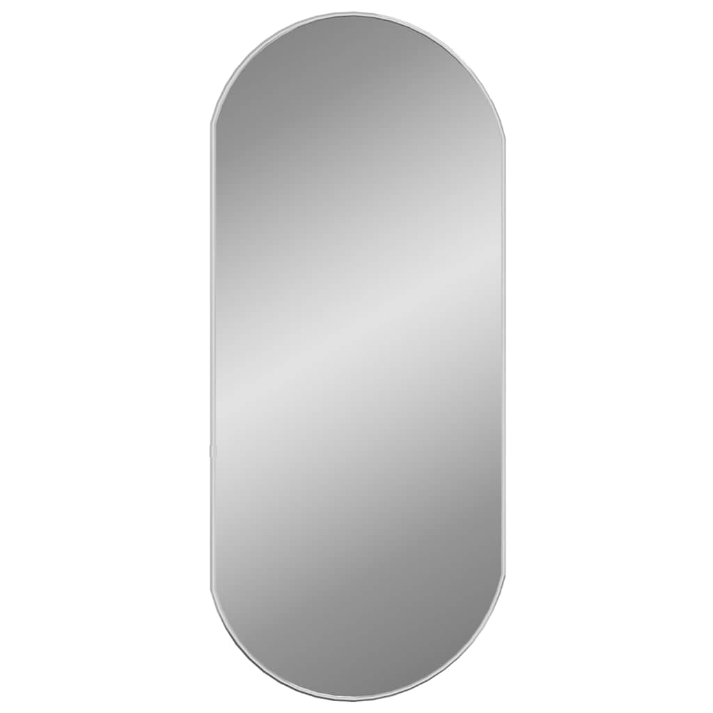 Wandspiegel Silber oval 80x35 cm mit Glas und PVC-Rahmen, dekorativer Kosmetikspiegel für Flur, Badezimmer, Schlafzimmer und Wohnzimmer, klare Reflexion für Styling und Rasur