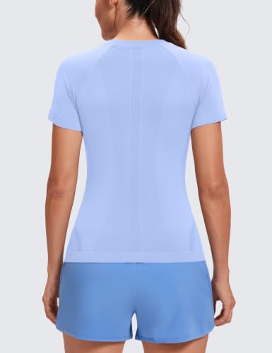 Image of MathCat Seamless Short Sleeve Workout Tops for Women