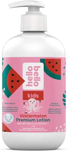 Hello Bello Kids Premium Lotion – Gentle Hypoallergenic Vegan Formula to Nourish and Moisturize – Watermelon Scented – 16 Fl Oz