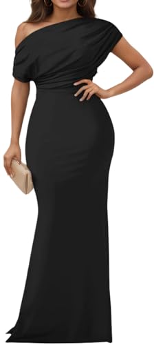 Formal Dresses for Women Elegant Off Shoulder Evening Party Gowns Sexy Bodycon Ruched Prom Wedding Guest Dress