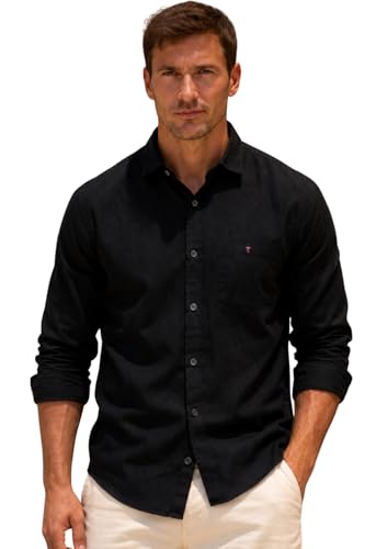 Image of Louis Philippe Men's Cotton Slim Fit Over Dyed Color Depth Comfortable and Durable Soft Handfeel Full Sleeve Solid Casual Shirt