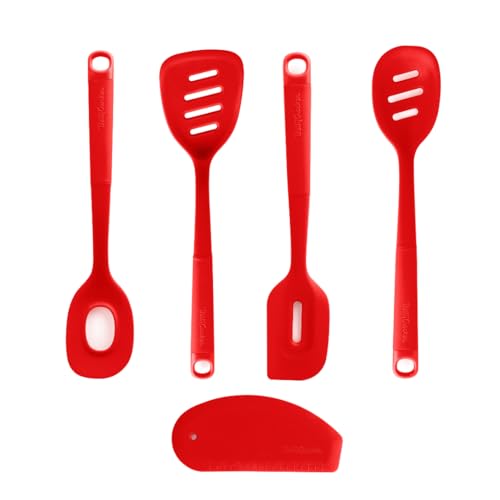 Betty Crocker Slotted Cooking Utensil Set, 5-Piece Kitchen Tool Set with Heat Resistant Nylon...