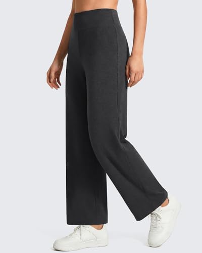 Image of G4Free EverGoing Wide Leg Ankle Pants for Petite Women with Pockets Stretch | Moisture Wicking, 4-Way Stretch, 7 /8 Ankle Length, Faux Fly Detail, Faux Back Pockets, Yoga To Casual Wear