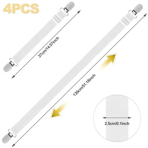 Quelcc Bed Sheet Clips, 4PCS Adjustable Bed Sheet Straps - Image 2