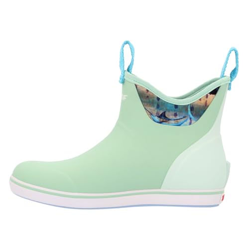 Image of XTRATUF 6 inch Women's Ankle Deck Boot Guy Harvey - Lightweight, 100% Waterproof Rubber Footwear - Non-Marking, Slip-Resistant Outsole - Moisture-Wicking Liner