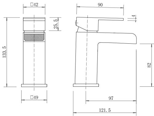 Architeckt® Dakota Bathroom Waterfall Basin Sink Mixer Tap Modern Mono Square Single Lever Handle Faucet for Sinks, Chrome - Image 8