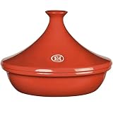 tajine emile henry 26 cm Arcilla natural Emile henry - emile henry tajine diametro cm. 32 colore coquelicot - rosso brillante + 2 barattoli di spezie terres exotiques in omaggio eh155532
