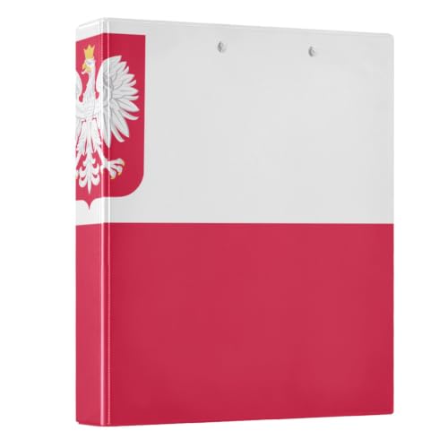 Classeur ronds à anneaux en D pour bureau et études motif drapeau Pologne Peystean