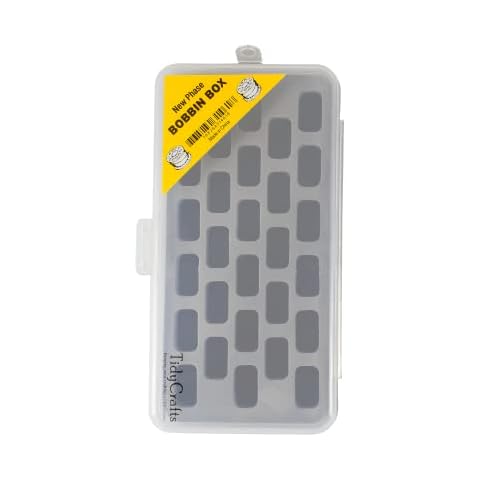 Tidy Crafts – Bobbin Box Organizer - One Durable Case with Snap Tight Lid for Your Sewing and Quilting Needs - Holds 28 Bobbins Cover