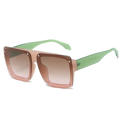 Lunettes de soleil UV400 pour femmes avec verres dégradés et monture rétro à rivets