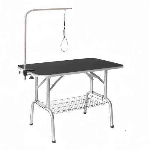 WXQトリミングテーブル 折りたたみ 大型犬 中型犬 小型犬 グルーミングテーブル 滑り止め 自宅用/業務用 (ブラック)