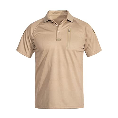 Polo militaire respirant séchage rapide en coton kaki XL