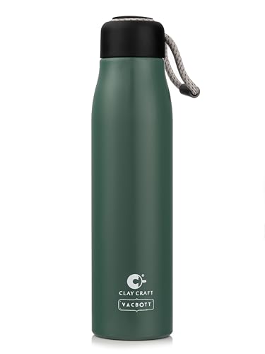Image of CLAY CRAFT VACBOTT KITKAT Double Walled|18 Hours Hot and 24 Hour Cold Vacuum Insulated Flask Bottle|600ml, Water Bottles School|Office|Home|Gym|Travelling|BPA-Free|BIS Certified|1Year Limited Warranty