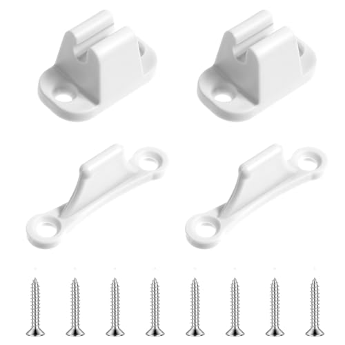 LIQWEI Juego de 2 topes para puerta de caravana, caravana, con tornillos, color blanco, para autocaravanas, autocaravanas, barcos