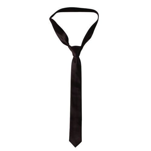 Red Eye Men's Plain Skinny Narrow Tie, Black