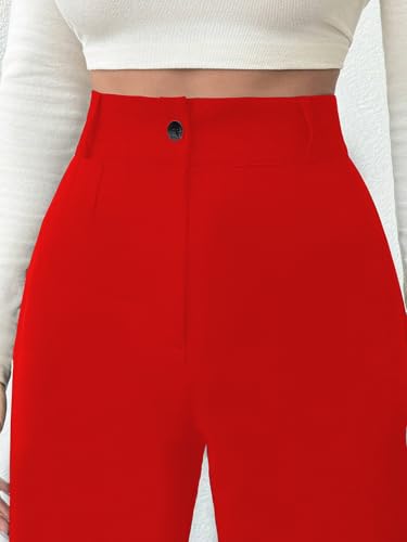 Image of Toochki Trousers for Woman Pants Women's Formal Office Korean | Black Track Pant | Straight | Cotton Spandex Stretchable Trouser | High-Waisted Bottom Wear