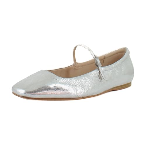 Image of Dolce Vita Reyes Women's Flats Silver Distressed Leather Size 12 M