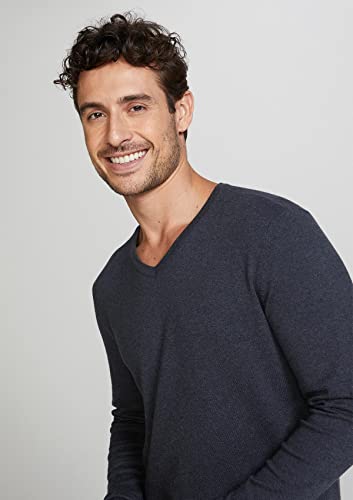 Blusão Básico Masculino Em Tricô E Gola V Cinza M