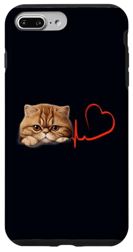 Hülle für iPhone 7 Plus/8 Plus Exotische Kurzhaar Katze My Heartbeat EKG Lustige Katzen My Cardio