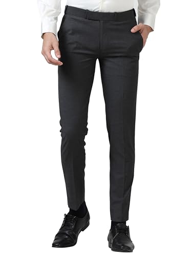 Image of Mc Henry Men's Solid Techno Flex 2-inch Waist Expandable Premium Luxurious Wrinkle Free Slim Fit Trousers