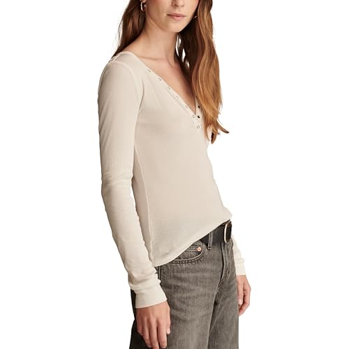Image of Lucky Brand Women's V-Neck Snap Henley