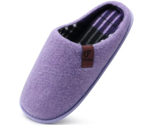 Image of COFACE Unisex Mens Womens Cozy Memory Foam Scuff Slippers Casual Slip On Warm House Shoes Indoor /Outdoor Felt Sandal Slippers Size 4-15