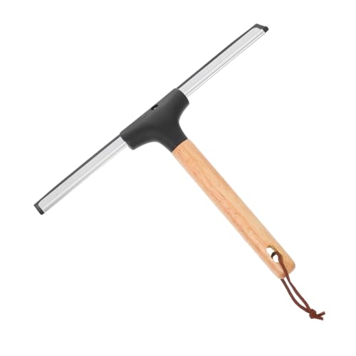 Hemobllo Rasqueta de Ducha con Mango de Madera Limpiacristales para Mamparas y Puertas de Vidrio Limpiador Multiusos para Baño y Ventanas Diseño Portátil y Duradero