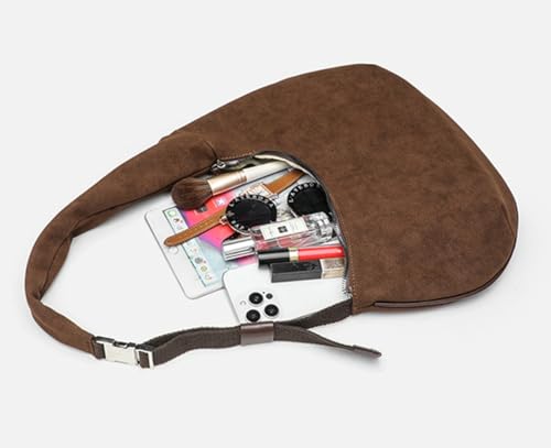 Slouchy Suede Hobo Bag for Women Trendy Underarm Shoulder Hobo Bags Cute Crescent Crossbody Purse Satchel Tote Handbag 20253