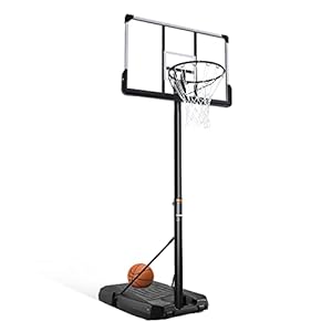 Tragbarer Basketballkorb Transportable Basketballständer mit Rädern Basketballanlage Höhenverstellbar 228-304cm für Indoor Outdoor Sport