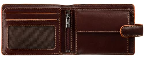 Portefeuille en cuir Visconti Alps ALP93 marron : élégance moderne et blindage RFID haut de gamme