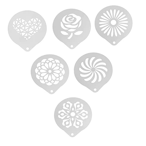 ABOOFAN Pc Set Coffee Latte Art Stencils Stainless Steel Cappuccino Decorating Templates