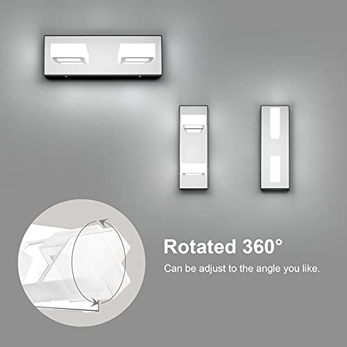 Image of Ralbay Modern LED Vanity Light 2 Light Acrylic Stainless Steel for Bathroom Vanity Lighting Fixtures Cool White 6000K