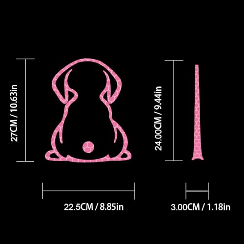 Image of Dog Decal Vinyl Sticker, Rear Wiper Decal Cute Dog Moving Tail Wiper Decals Reflective Stickers Windshield Wiper Stickers Window Wiper Decals Tags for Rear Vehicle Wipers (Pink)