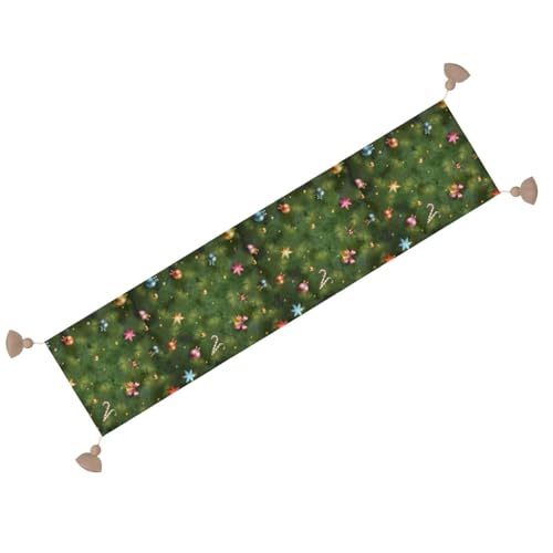Nappe chemin de table avec pompon lavable pour protéger votre buffet - 3
