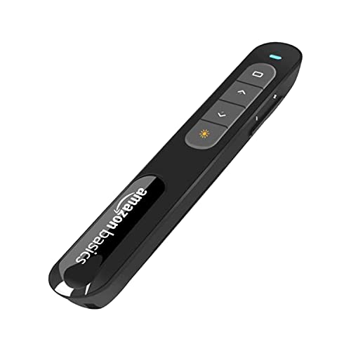 Image of Amazon Basics Wireless USB Laser Flip Pen with Clip, 2.4 GHz, to Control Presentations (Battery Not Included)
