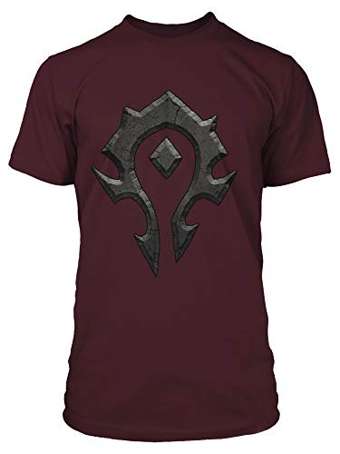 JINX World of Warcraft Horde Logo Men's Gamer Graphic T-Shirt, Burgundy, Large