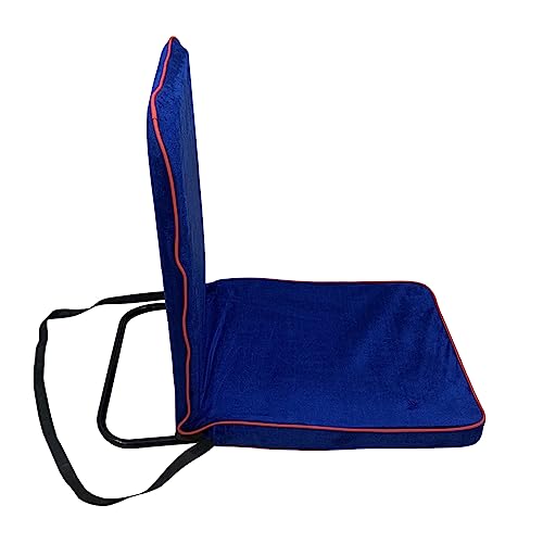 Image of Kawachi Right Angle Back Support Floor Chair Portable Foldable Meditation and Yoga Seat with Firm Backrest Lightweight Comfortable Floor Seating for Home (i113-Blue)