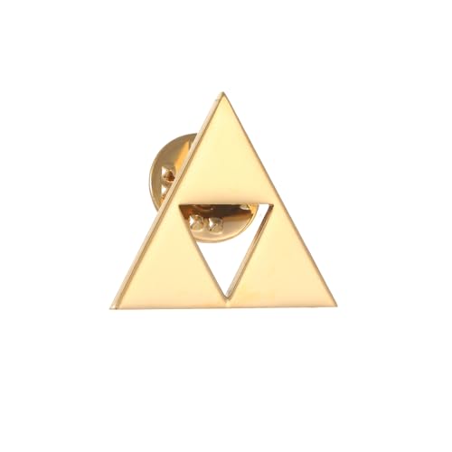 The Legend of Zeldas Pendant Brooch and Pin Triforce Triangle Bow Button Suit Badge Dad Men's Gifts (gold)