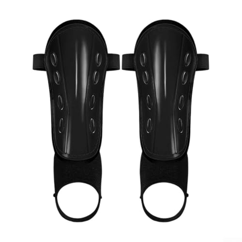 Espinilleras de fútbol para adultos, protección ligera con soporte de tobillo de espuma EVA (negro)