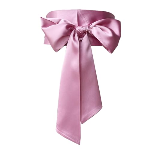 Ribbon Waistband Wide Belt Women's Dress Bowknot Sash Corset Belt For Weddings And Parties 250cm Long Solid Color