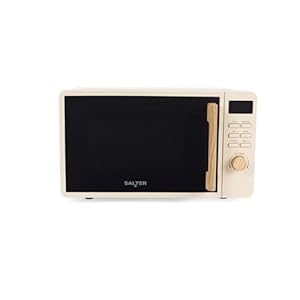 Salter Malmo 20 L Digital Microwave Oven - Clock and 60 Minute Timer, 8 Cooking Presets, Digital LED Display, Defrost, Solo Microwave, 27cm Glass Turntable, Easy Clean, Stone, 800 W