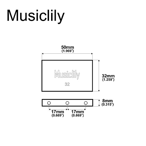 Musiclily Ultra 32mm Solid Brass Tremolo Block for Floyd Rose Locking Tremolo Bridge Electric Guitar - Image 2