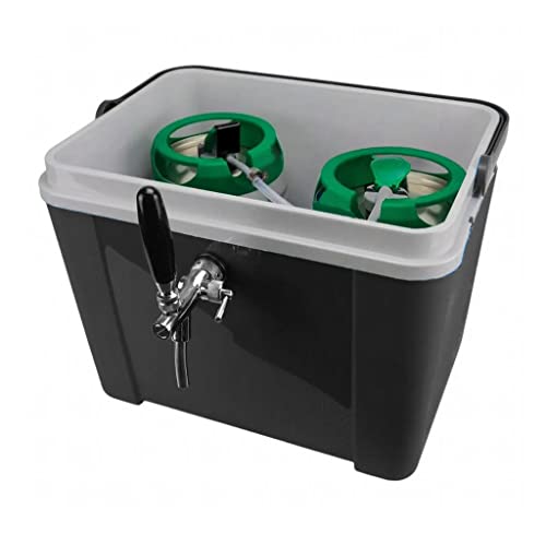 Chopeira A Gelo 34L com Torneira Italiana Cromada, Serpentina 10m e Destrave para Barril 5L Preto