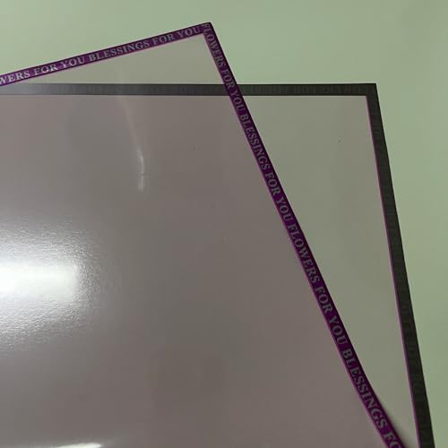 Image of Oasis - 20 Sheets Korean Style Waterproof Premium Bouquet Wrapping Sheet (58cm x 58cm) | Purple With Hot Stamping Border Line Flower Wrapping Sheet | Elegant packaging for bouquet, Gift Wrapping & More
