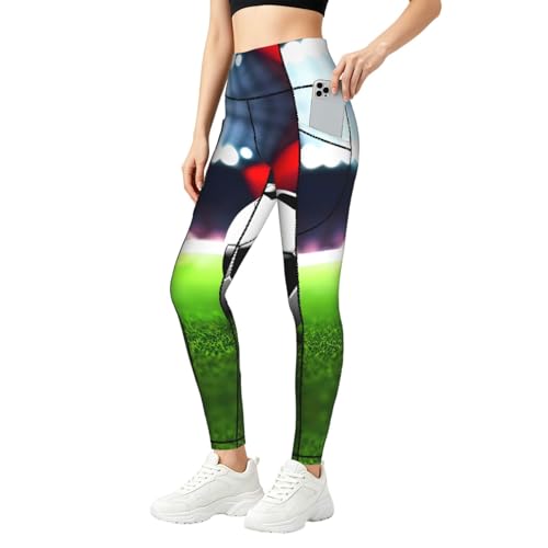 Ropa de gimnasio para mujer con estampado de fútbol ideal para yoga y pilates activos
