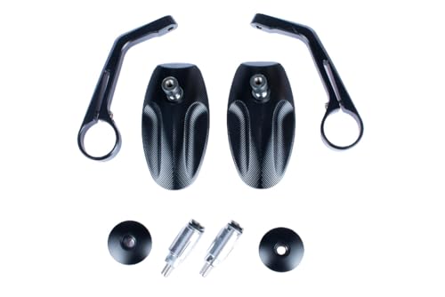 Rétroviseurs moto universels déportés 10cm miroir noir